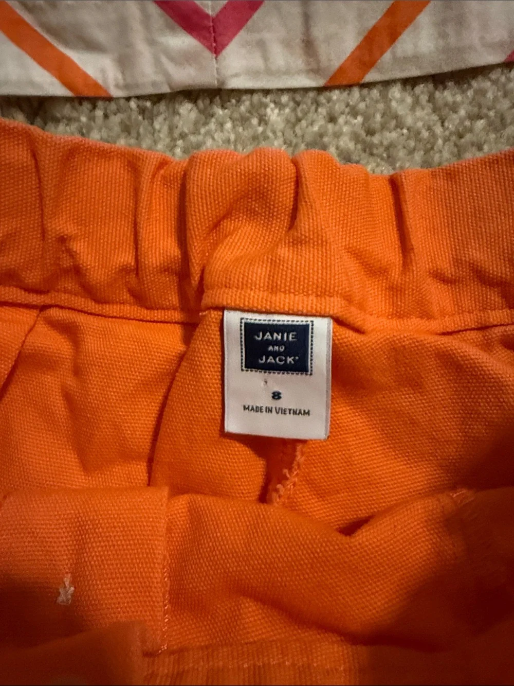 Girls Janie and Jack Summer Striped Tank & Orange Shorts Set